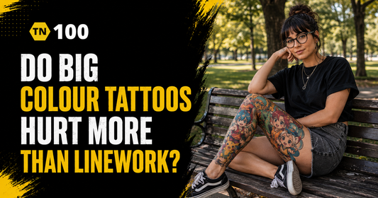 Do big colour tattoos hurt more than linework, preparing for colour packing with TN100 by Tattoo Numbing Australia