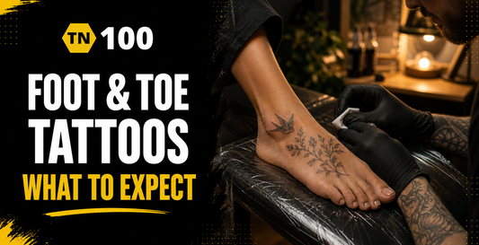 Foot and ankle tattoos, what to expect and how to prepare with TN100 tattoo numbing cream by Tattoo Numbing Australia