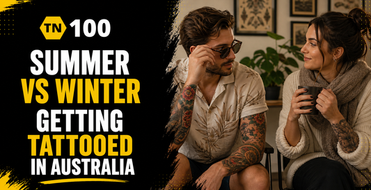 Getting tattooed in summer vs winter in Australia, seasonal planning and aftercare with TN100 by Tattoo Numbing Australia